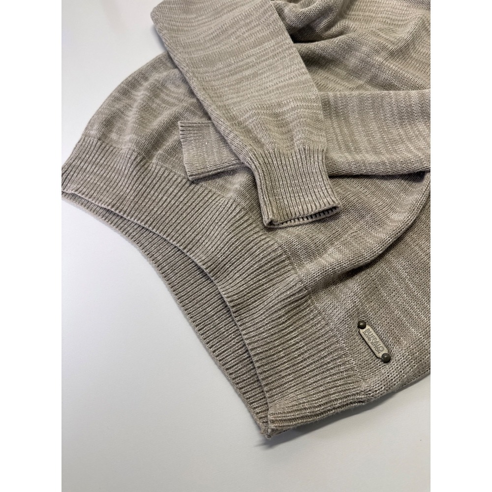 Buffalo David Bitton Men's Tan Faux Suede Shoulder Patch V-Neck Sweater Size XL - Picture 2 of 11